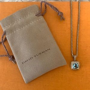 Petite Albion Necklace w/ Blue Topaz and Diamonds